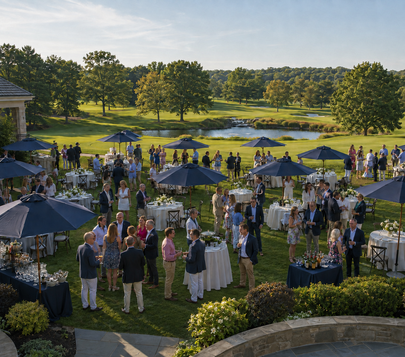 Guests attending an elegant country club event